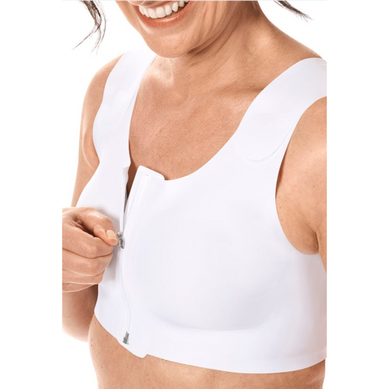 Amoena Lymph Flow Long Front Closure Bra