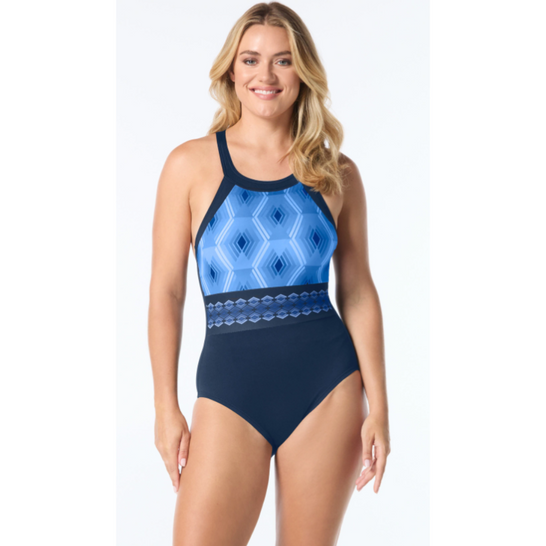 Gabar Prisms High Neck One Piece G7P441